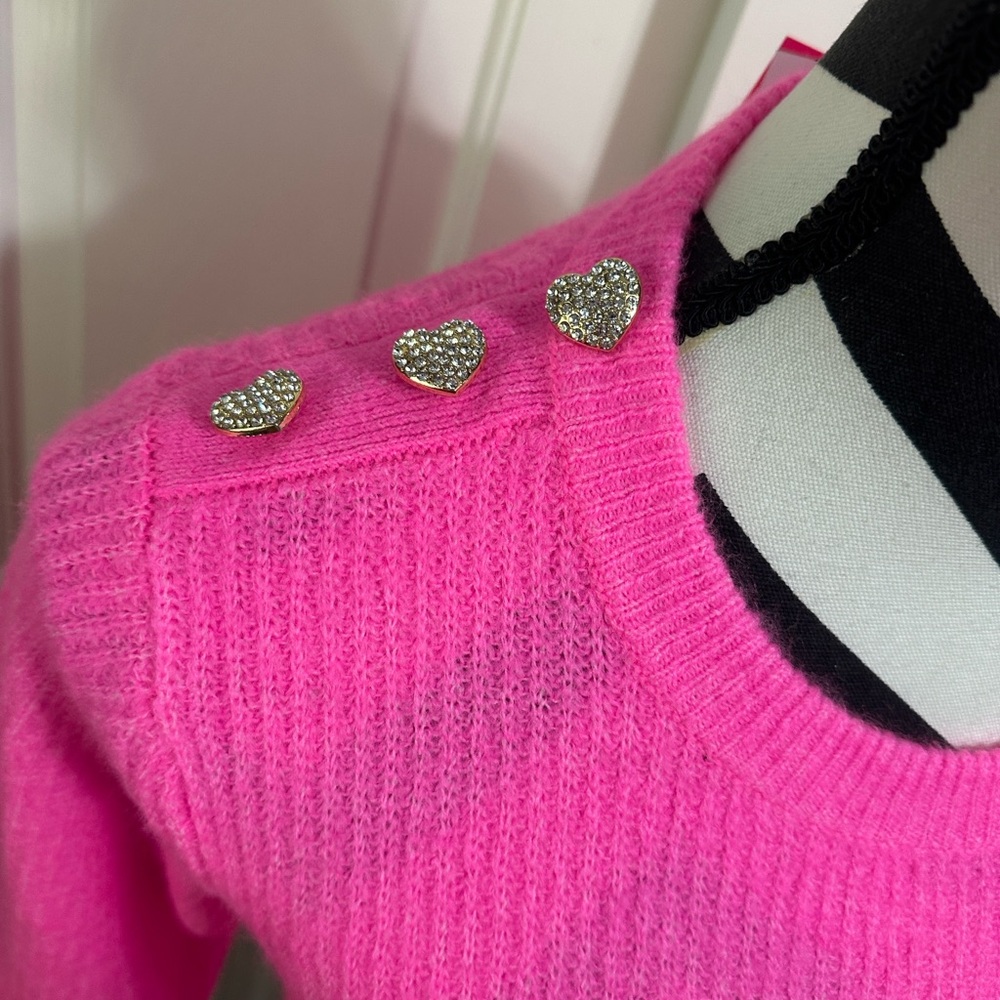 Lilly Pulitzer Morgen Bright Pink Sweater with Button Detail - Picture 2 of 6
